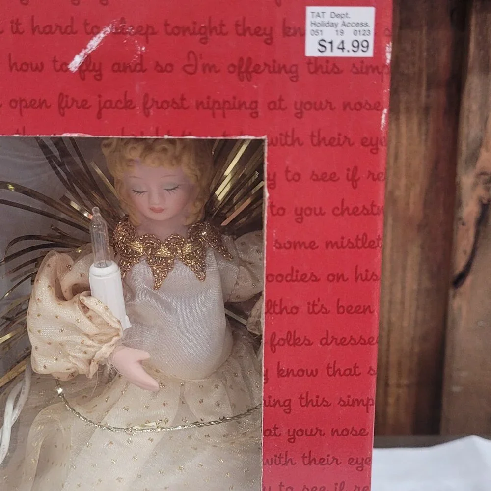 Vintage Christmas Light Up Tree Topper Angel Christmas Decoration‎